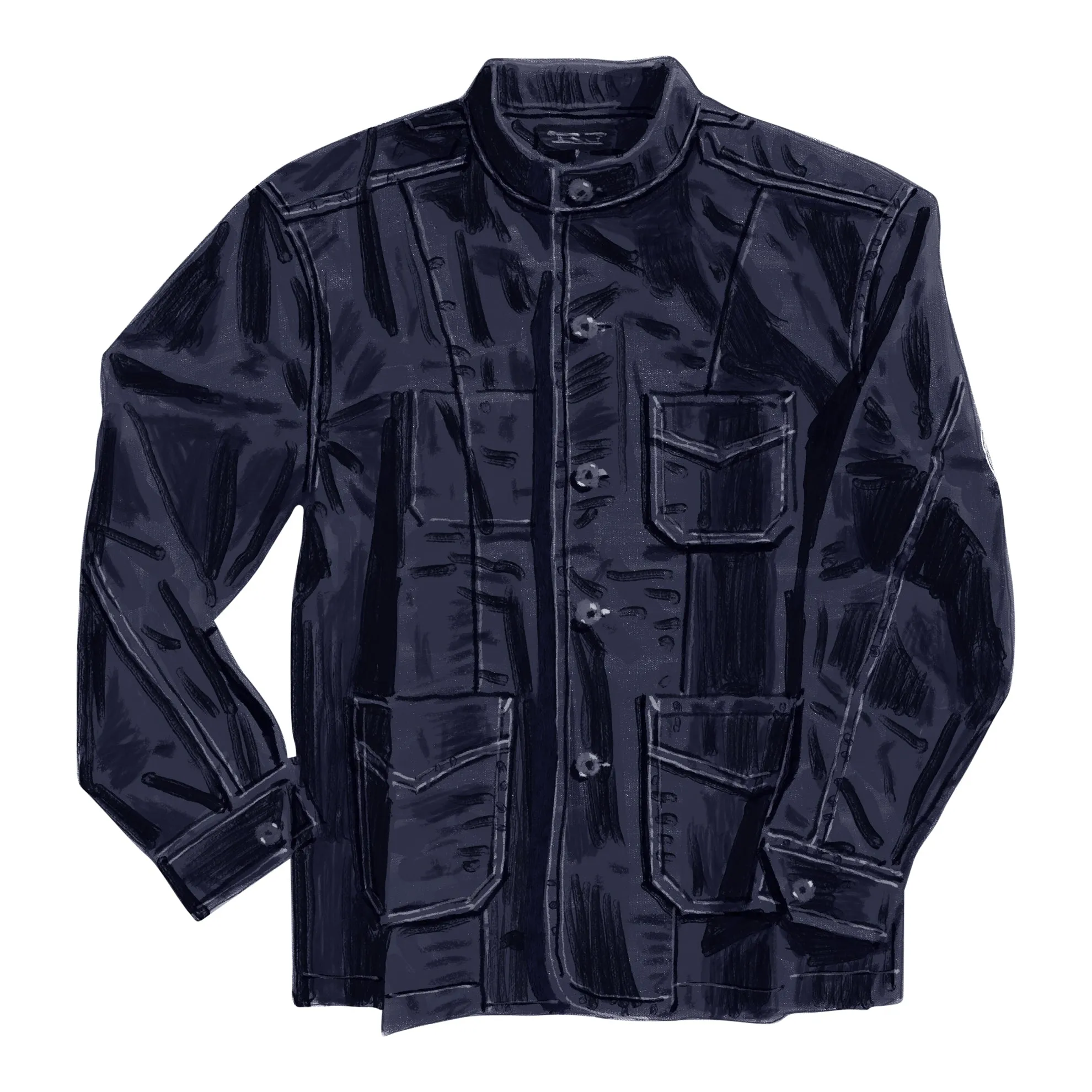 French Band Collar Work Jacket