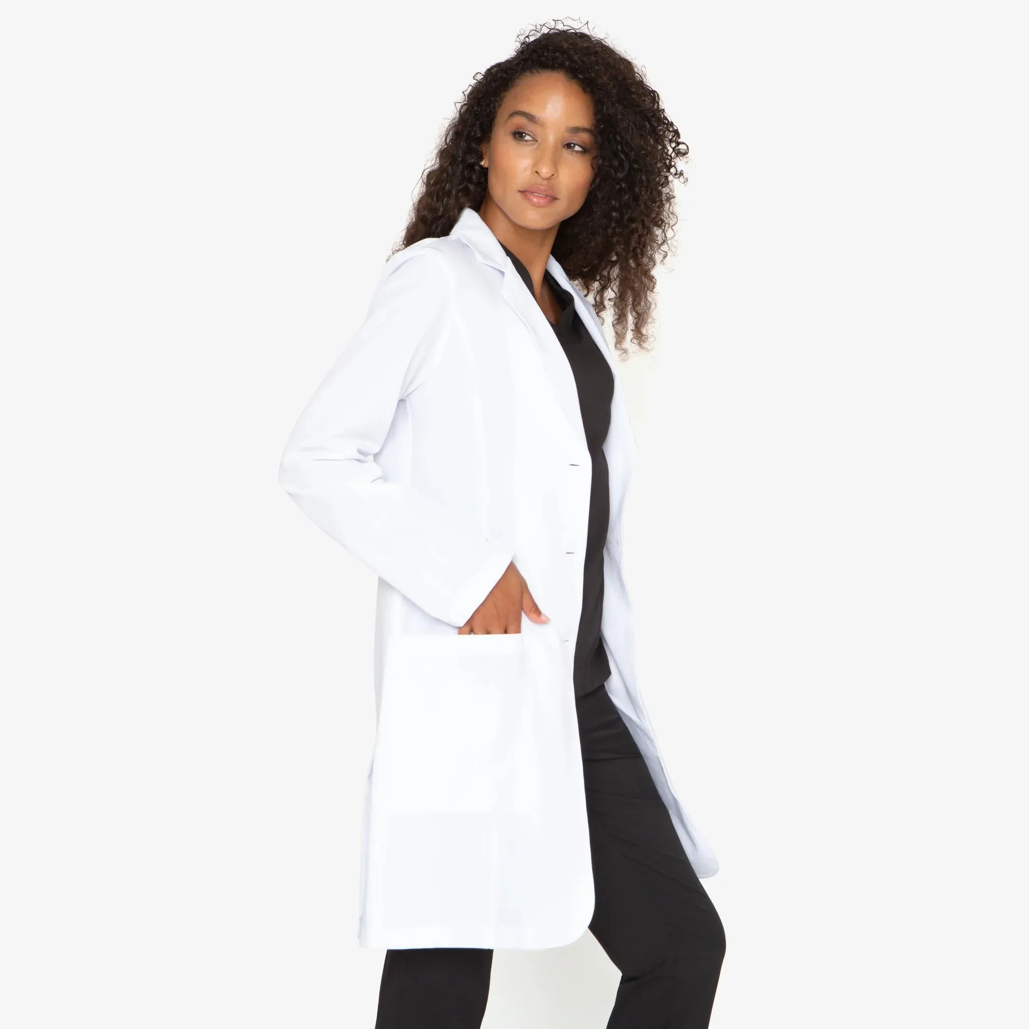 Greys Anatomy Signature 35 IN Two Pocket Stretch Womens Lab Coat