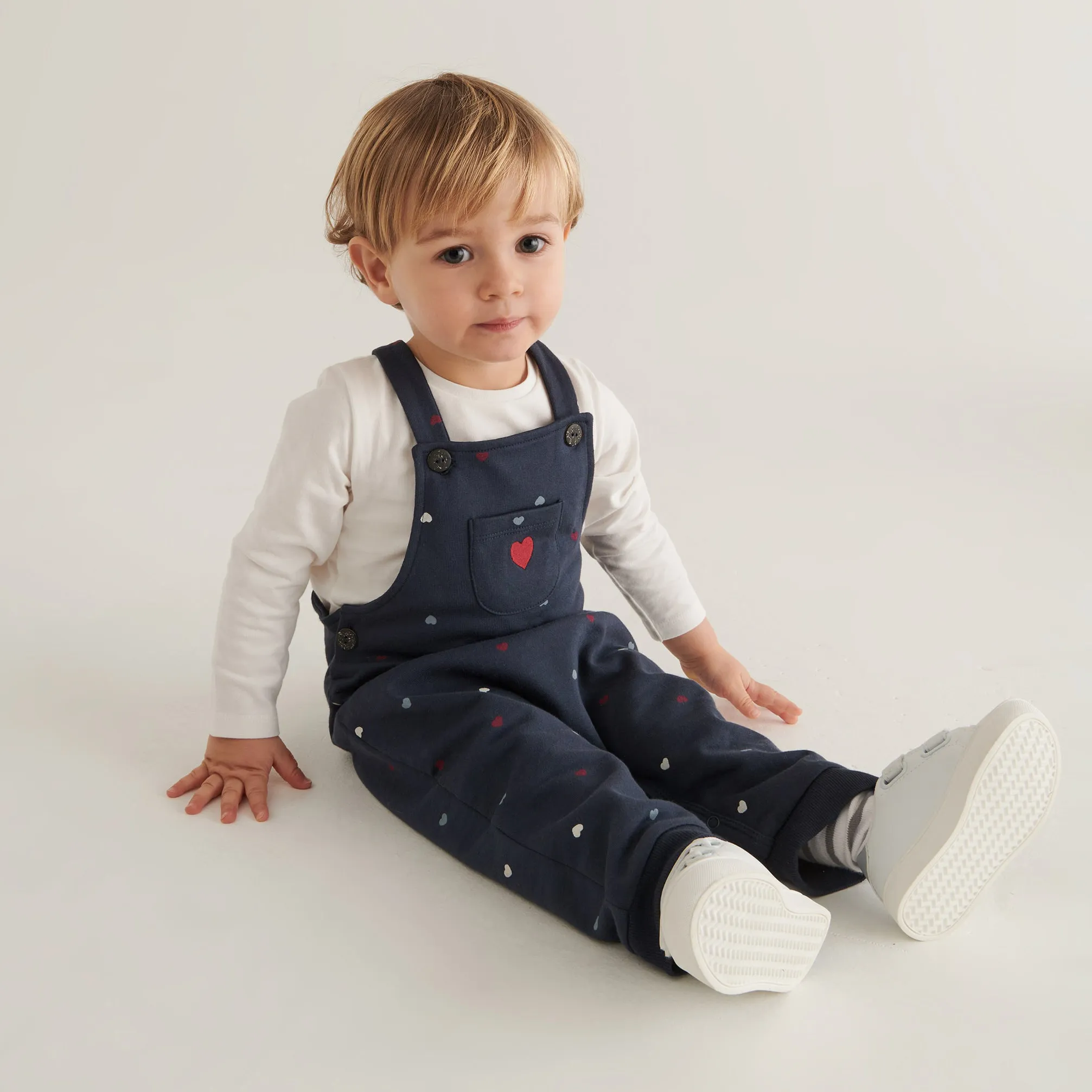 Hearts Dungarees & Love Long Sleeve T-Shirt Outfit