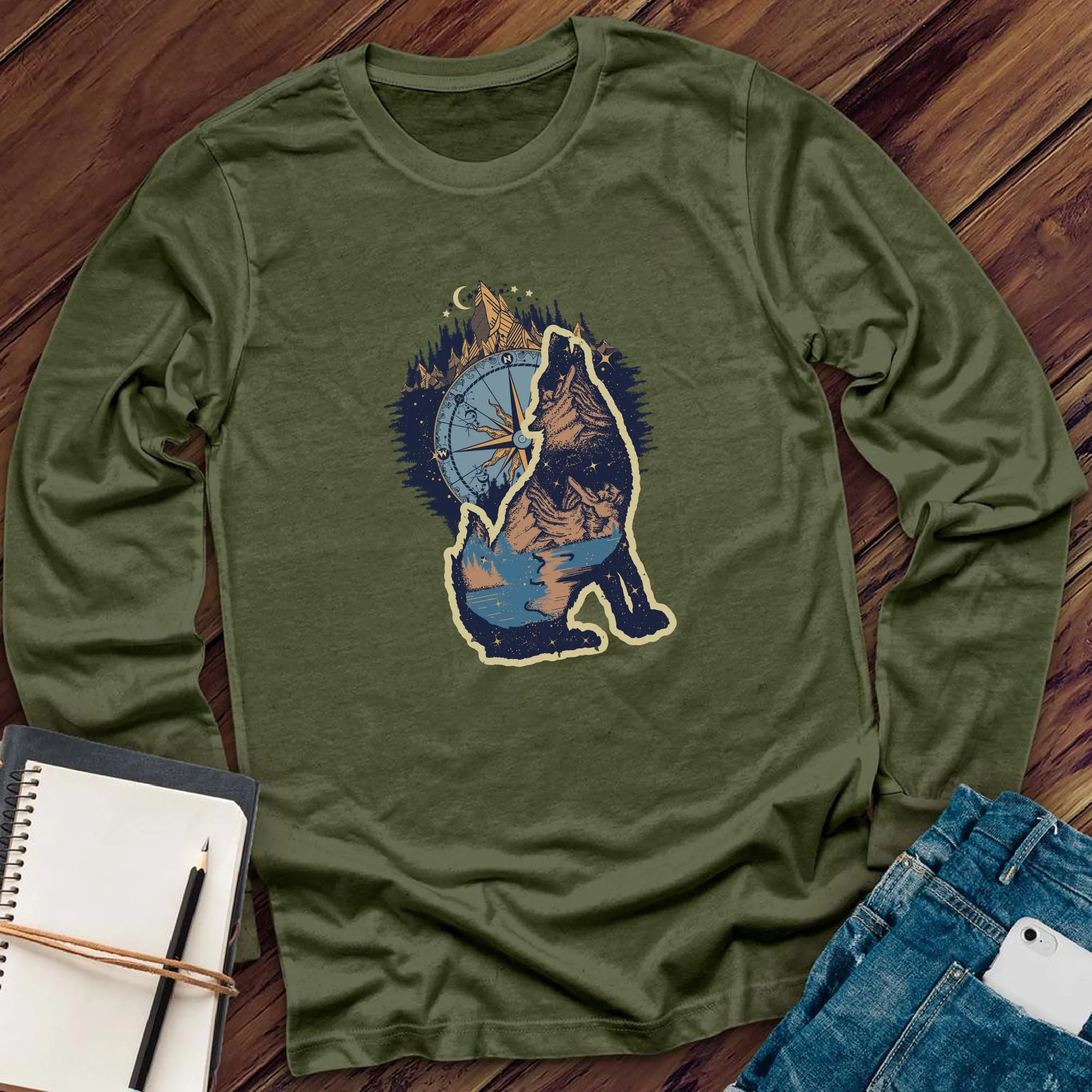 Howling Wolf Compass Long Sleeve