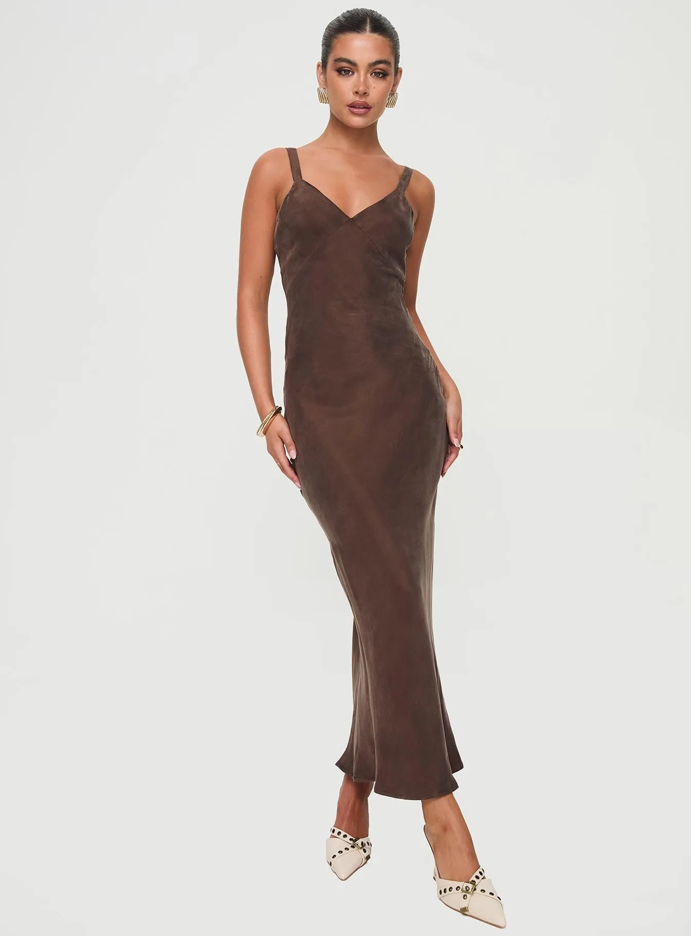 Laurette Maxi Dress Brown Petite