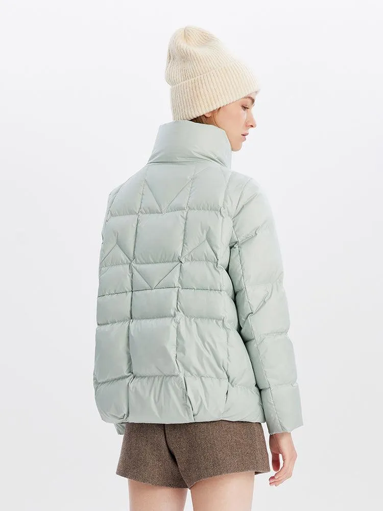 Light Green Crop Goose Down Coat