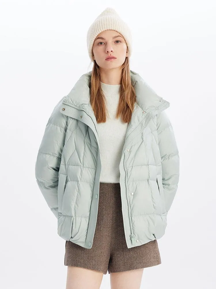 Light Green Crop Goose Down Coat