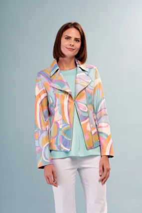 Liquid Turquoise Pucci Vegan Leather Jacket