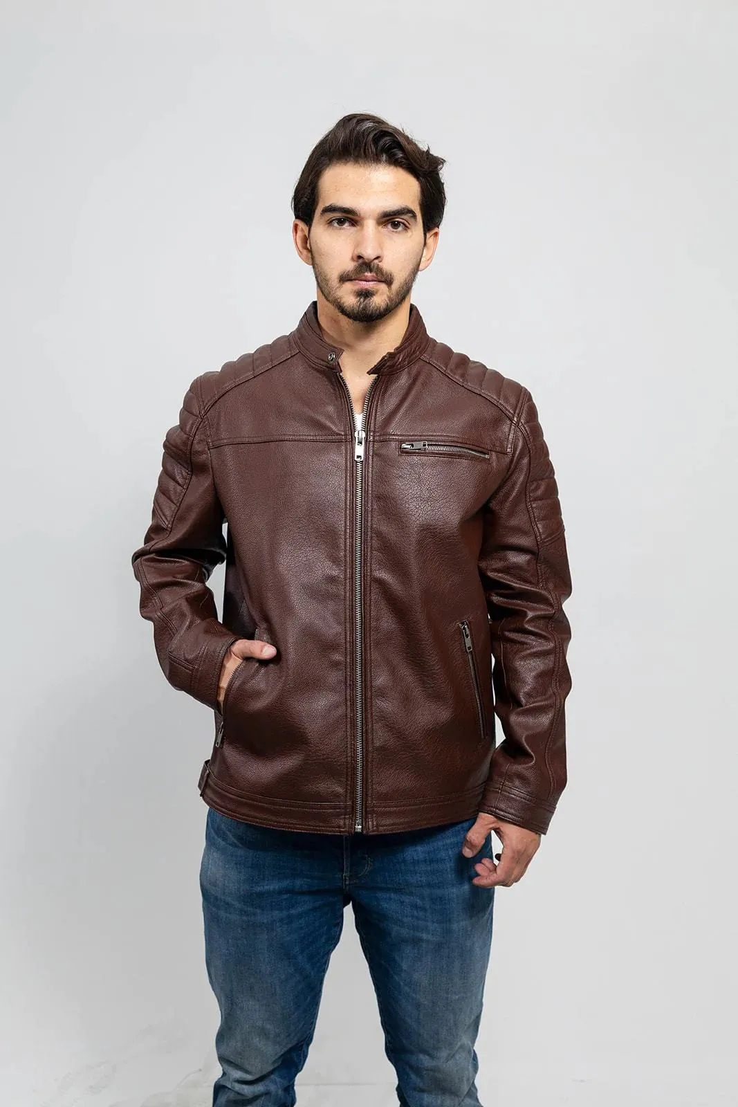 Logan Mens Vegan Faux Leather Jacket