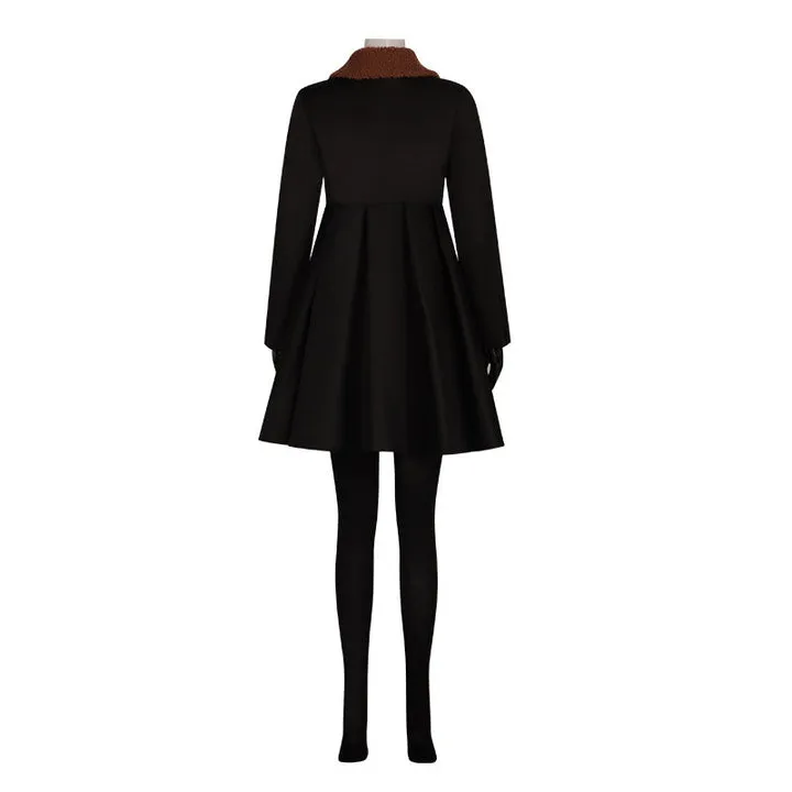 M3GAN Amie Donald Black Fur Collar Coat