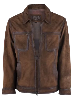 Madison Creek Distressed Brown Jungle Suede Steamboat Jacket