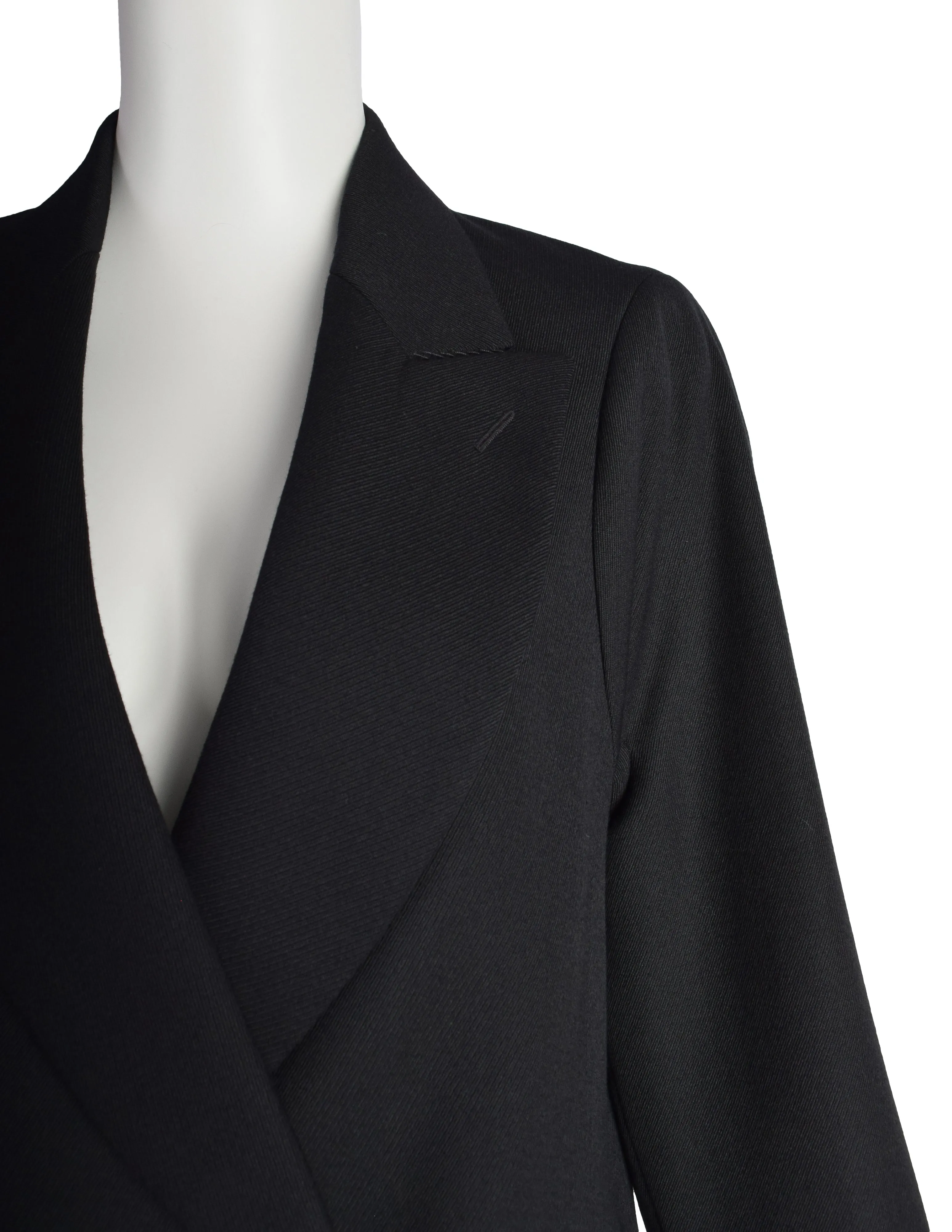 Maison Martin Margiela Vintage AW 1998 Flat Pattern Off-Set Sleeve Black Wool Blazer Jacket