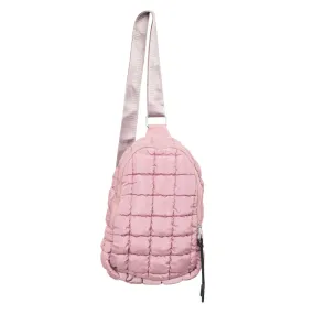 Mauve Quilted Wholesale Sling Crossbody Bag