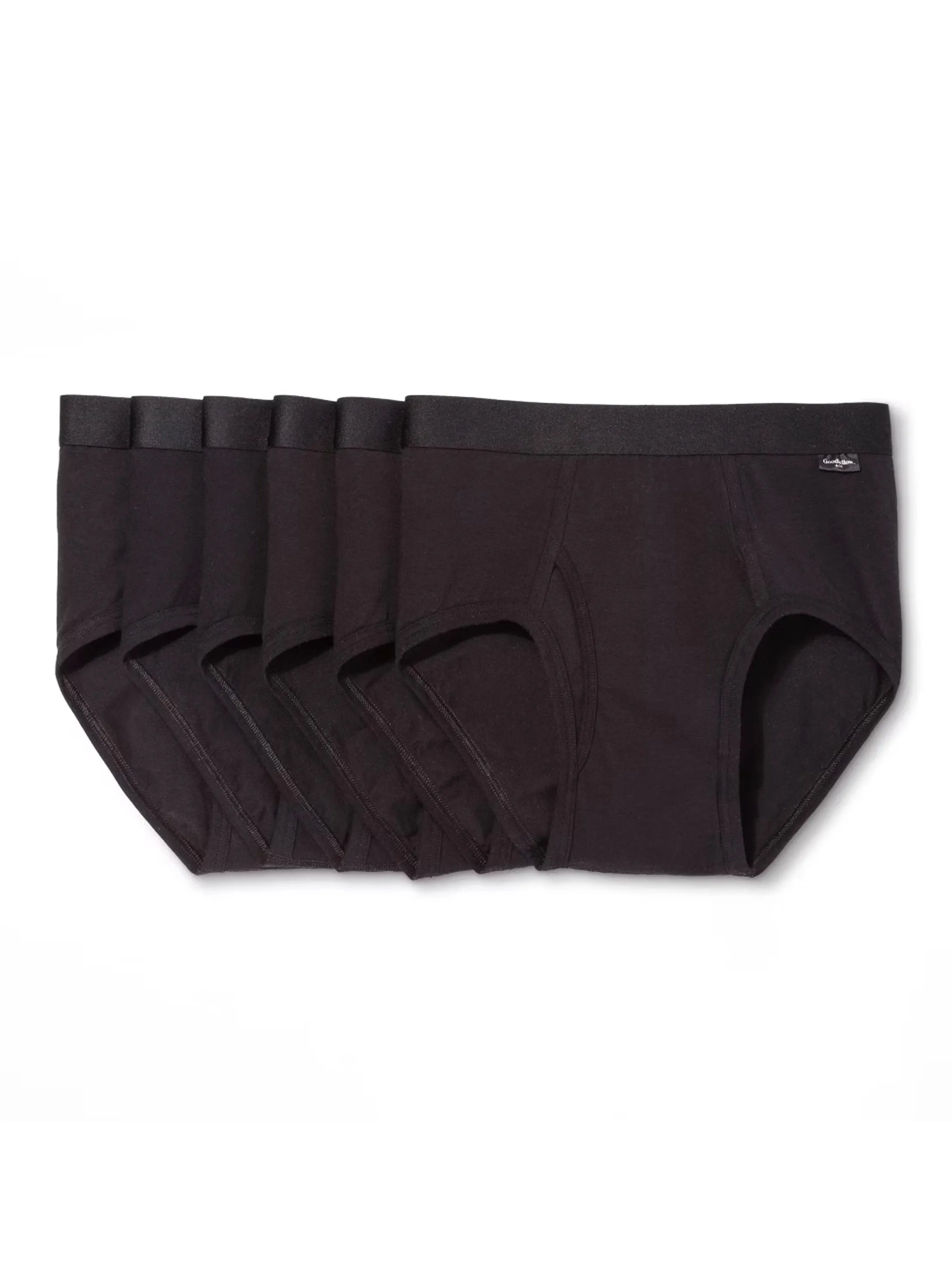 Men's 6 Pcs Plain Briefs Set,Black