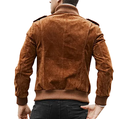 Mens Bennett Suede Leather Bomber Jacket