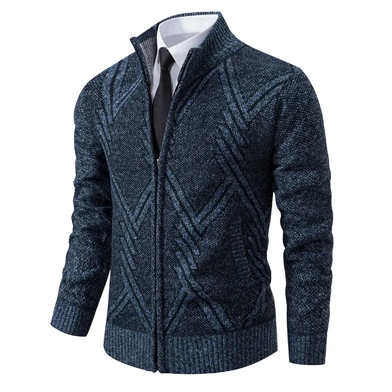 Men's Knit Fleece Lined Sweater Coat Cardigan