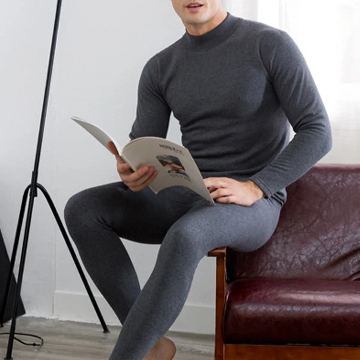 Men's Soft Winter Thermal Underwear - Dark Gray