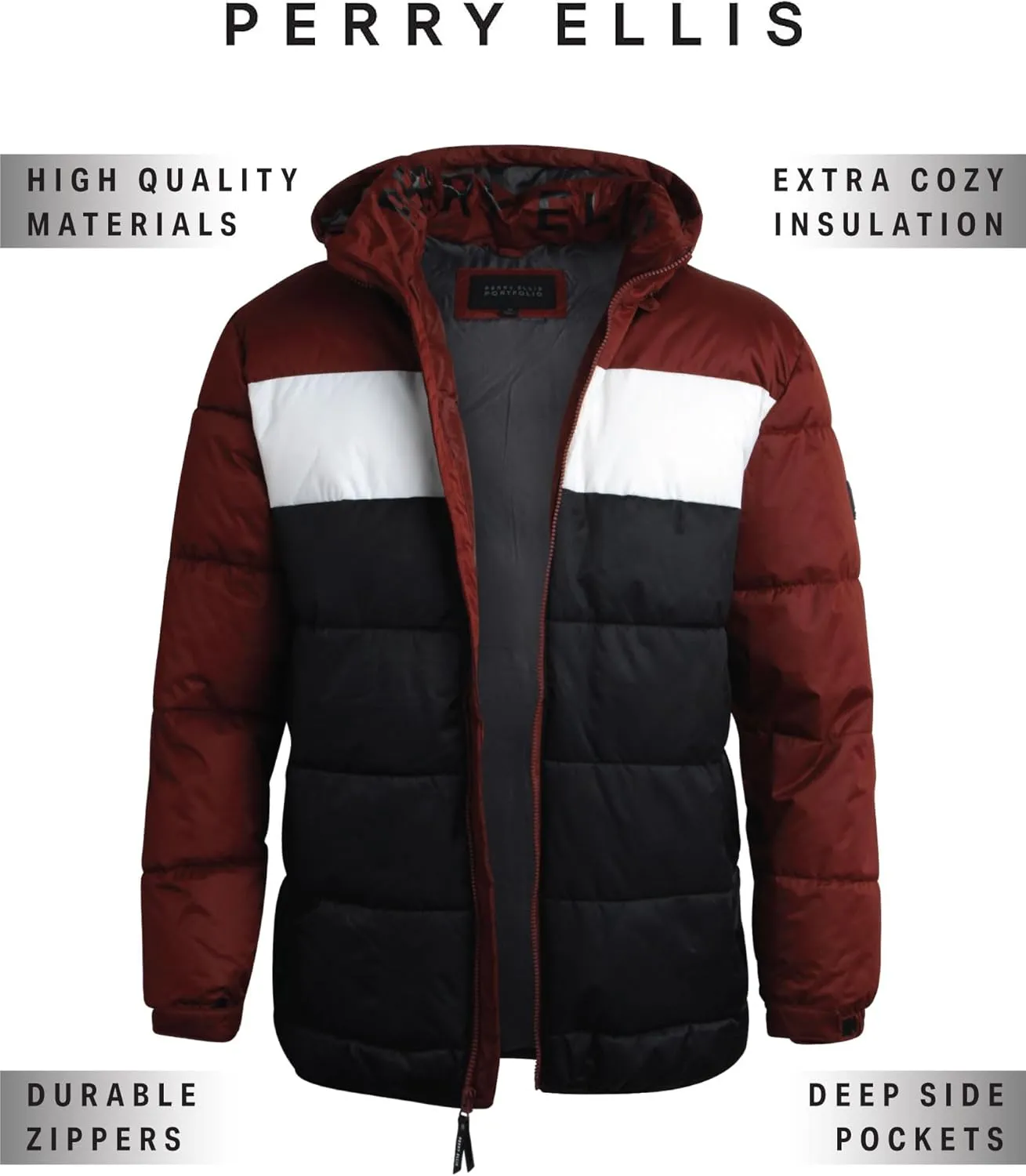 Men's Winter Ski Jacket with Hood | Versatile & Functional Puffer Jacket Black