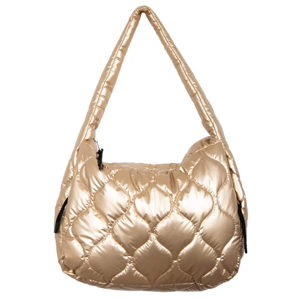 Metallic Gold Wholesale Wave Quilted Hobo Tote Bag