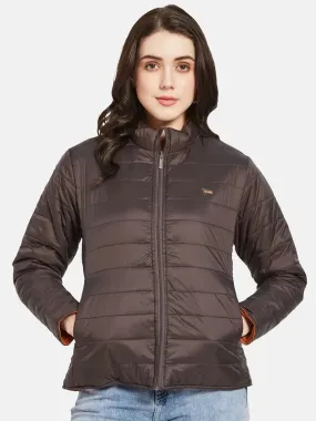 Mettle Women Brown Crop Puffer Jacket