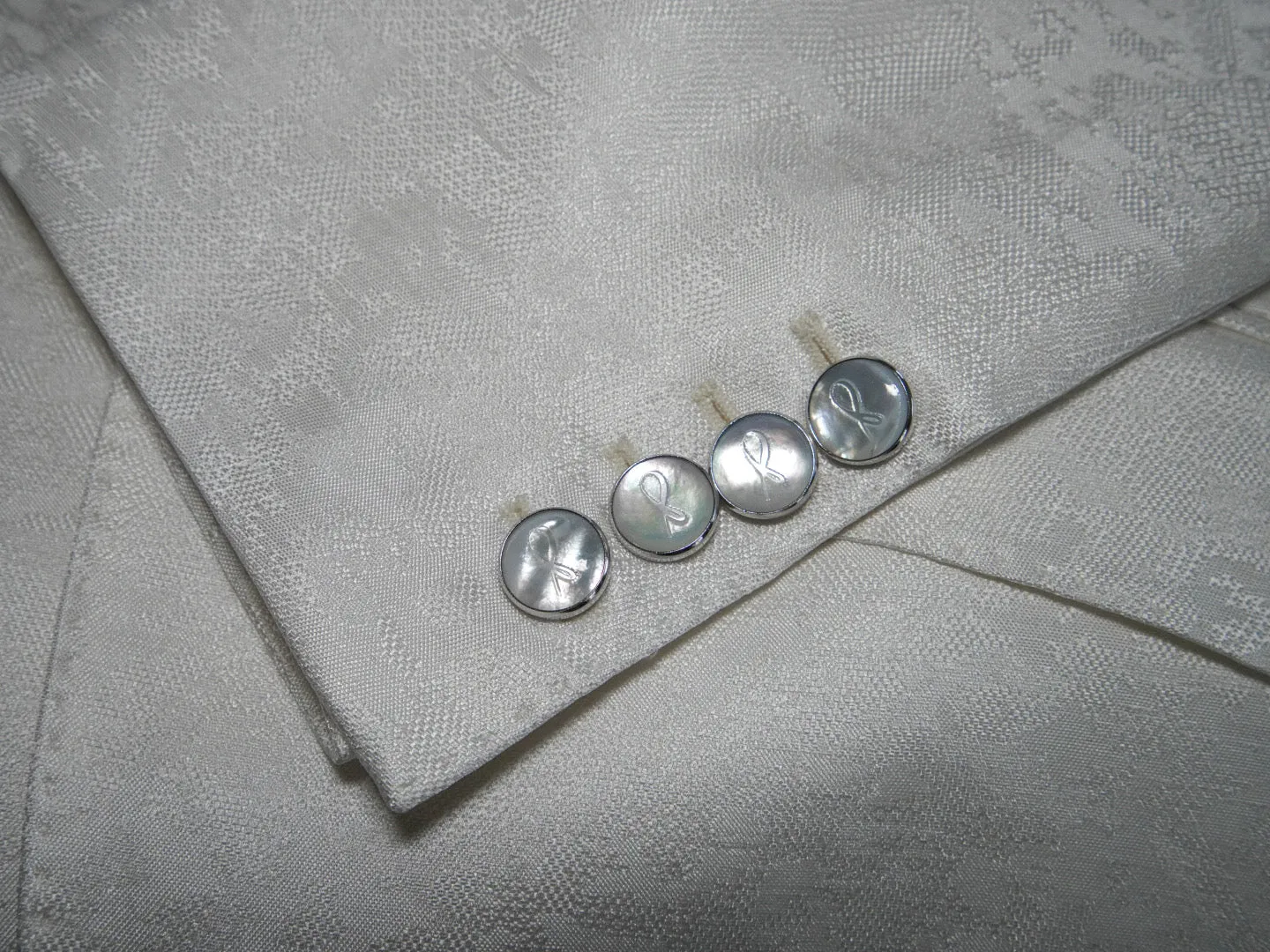 Mother Of Pearl With Silver Tone Buttons For Sports Jacket