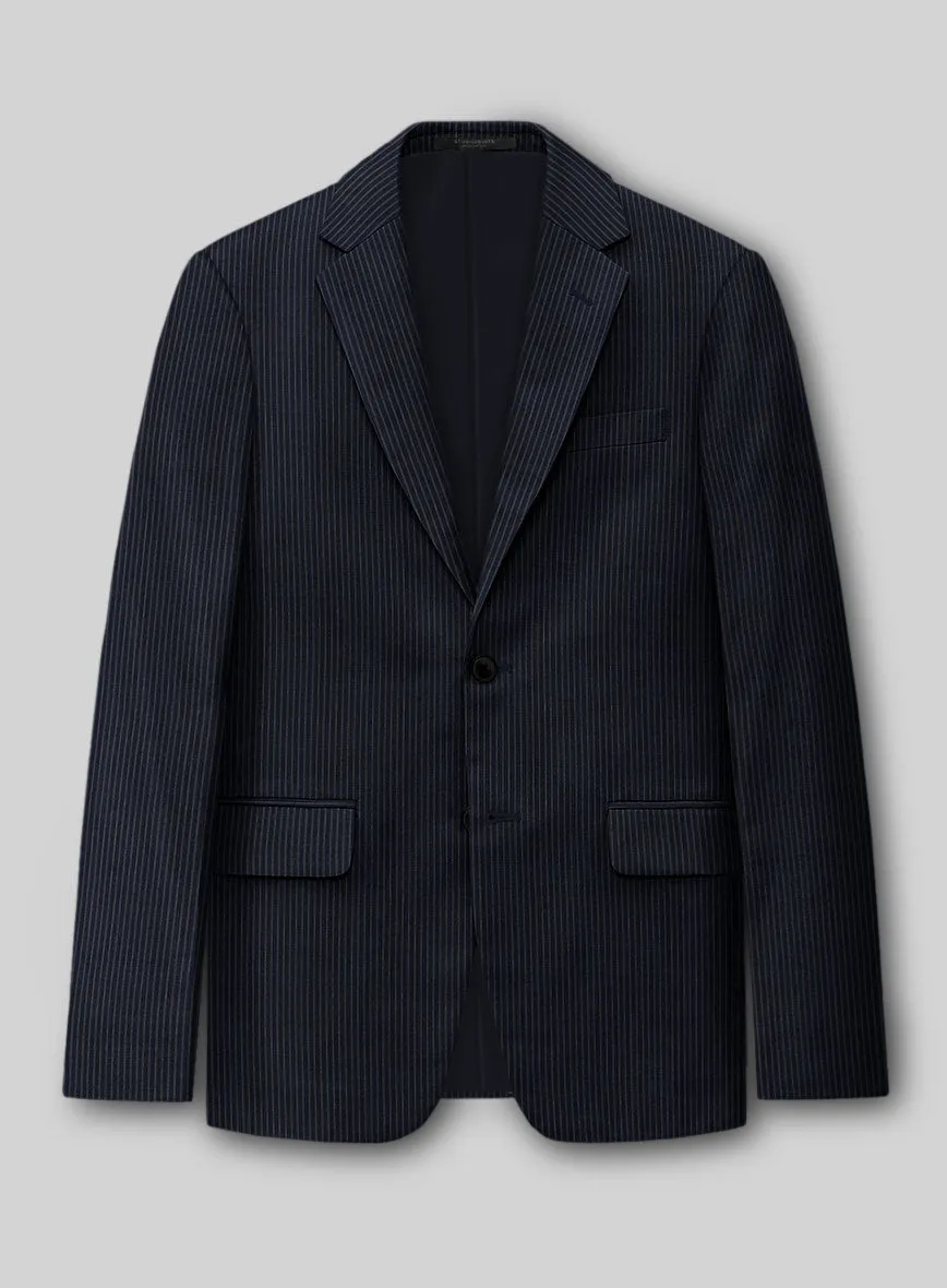 Napolean Slim Stripe Blue Wool Jacket