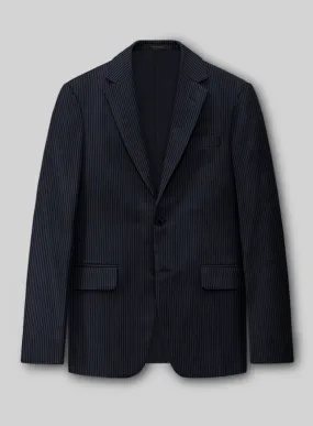 Napolean Slim Stripe Blue Wool Jacket