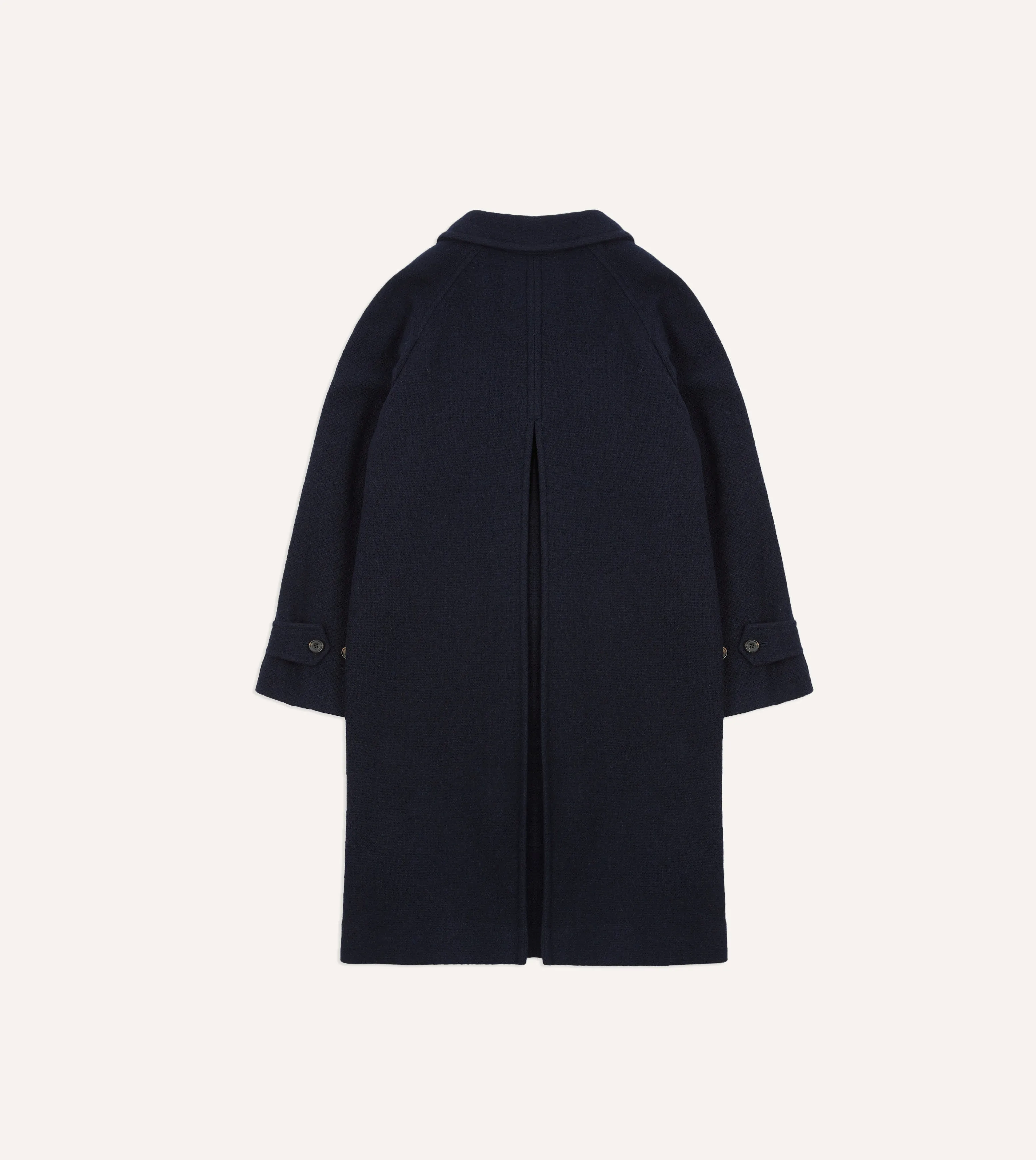 Navy Wool Raglan Coat