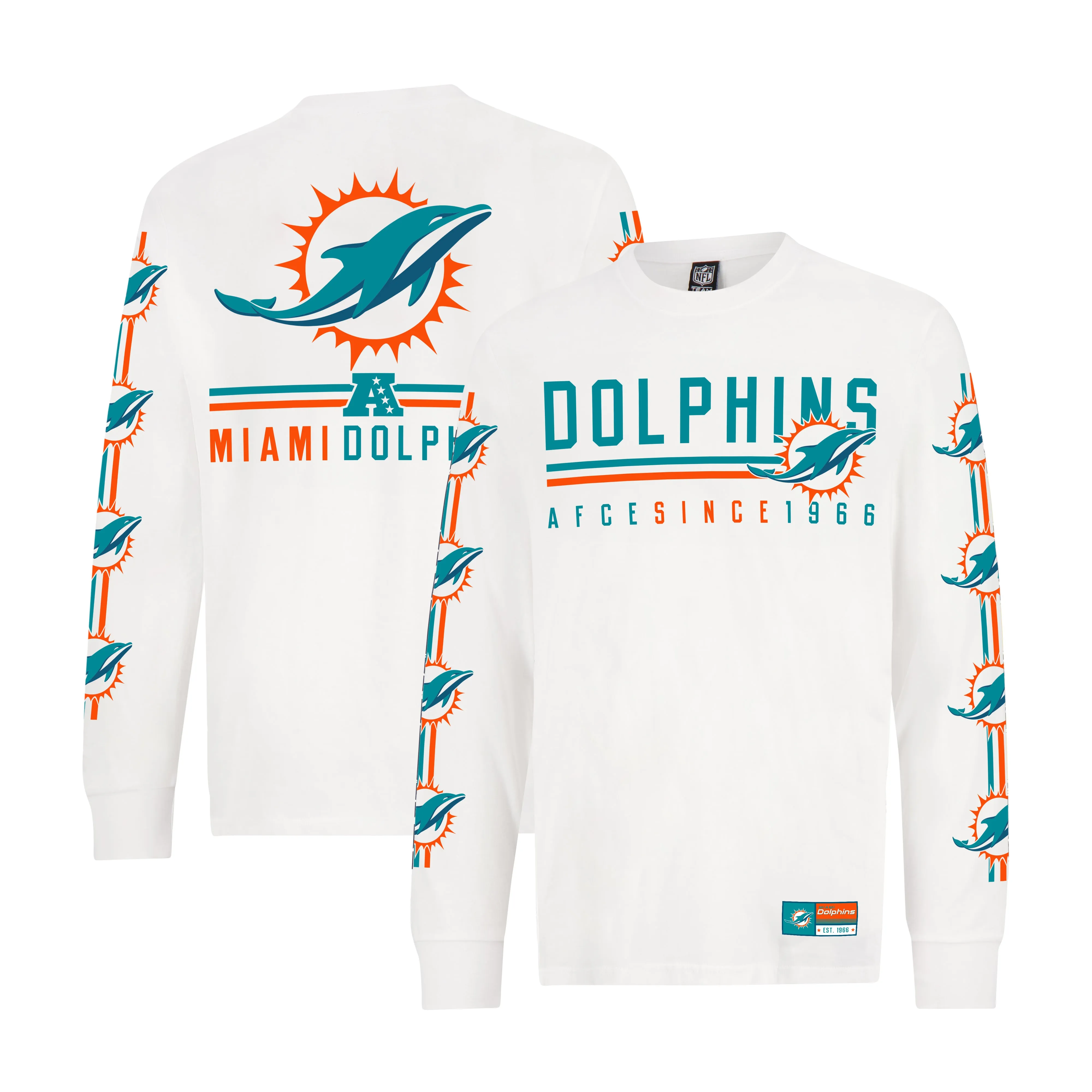 NFL Official Adults Super Soft Supreme Long Sleeve T-Shirt - Unisex|Miami Dolphins