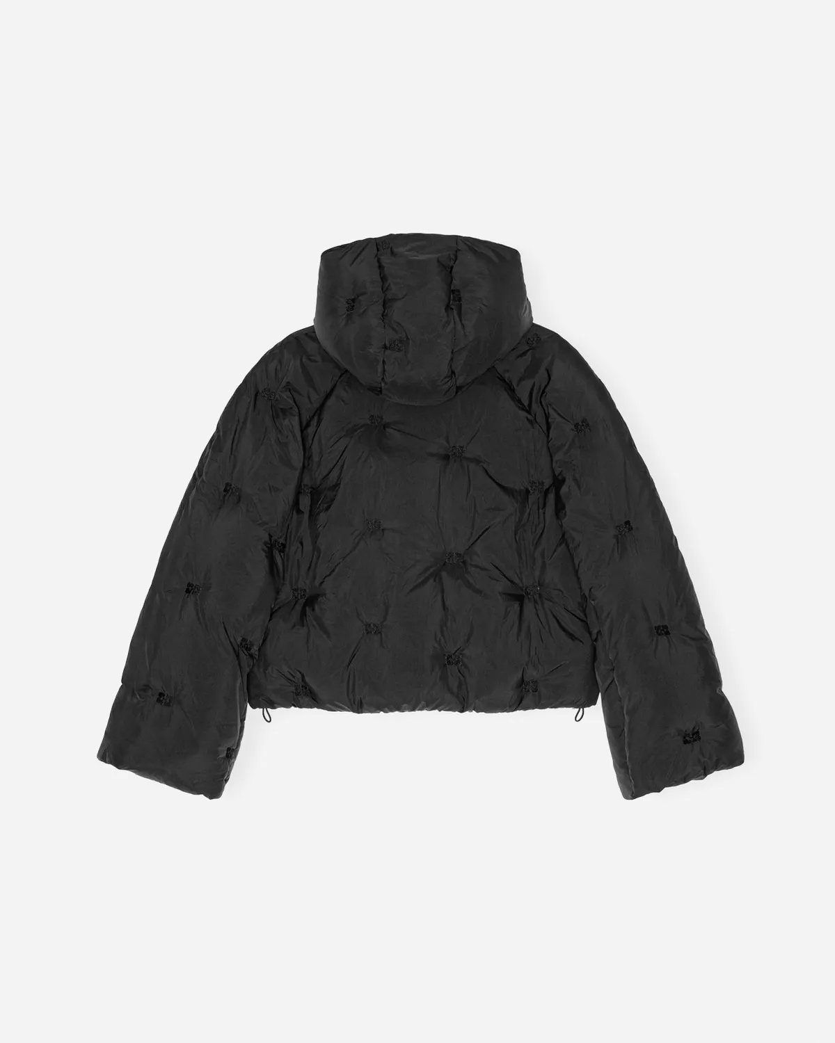 Nylon Tech Puffer Short Jacket - Black