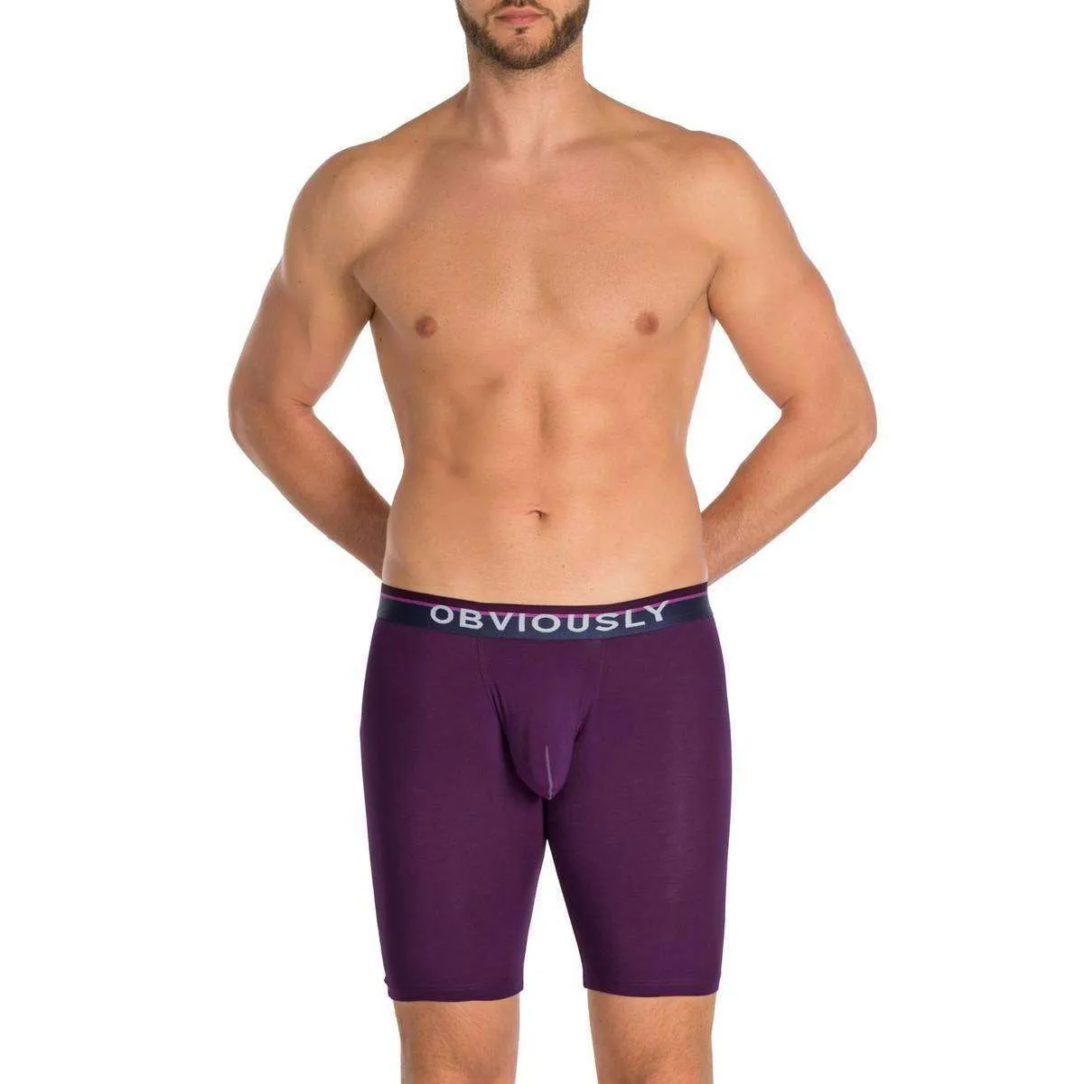 Obviously PrimeMan AnatoMAX Boxer Brief 9inch Leg - Purple