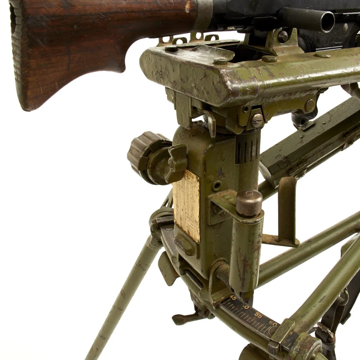 Original German WWII MG 34 Display Machine Gun with WW2 Lafette Mount - Both Dated 1943