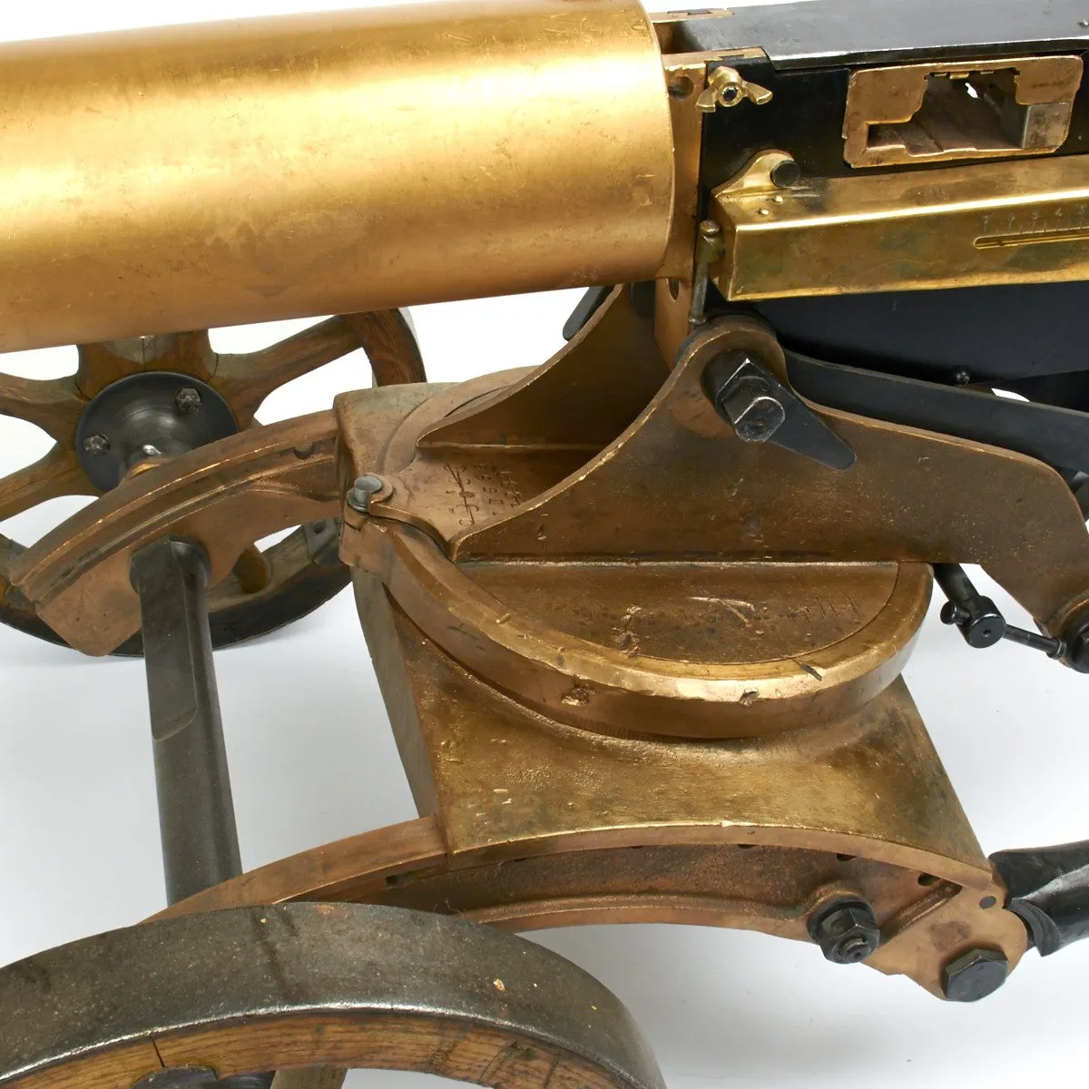 Original Imperial Russian M1910 Brass Maxim Display machinegun with Original Brass Sokolov Mount