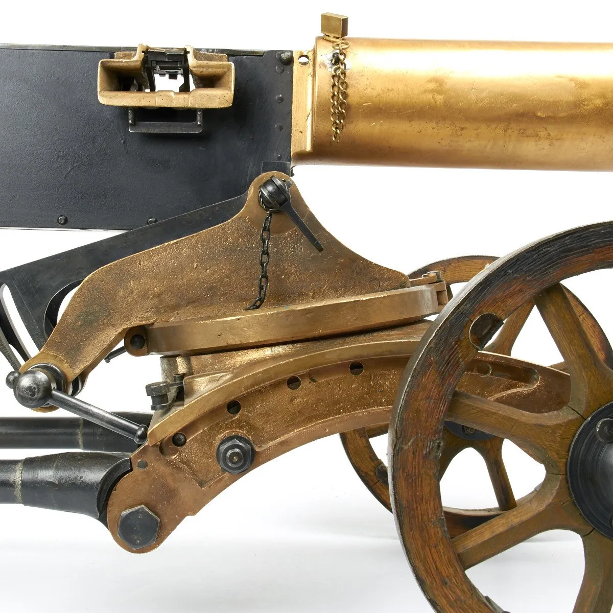 Original Imperial Russian M1910 Brass Maxim Display machinegun with Original Brass Sokolov Mount