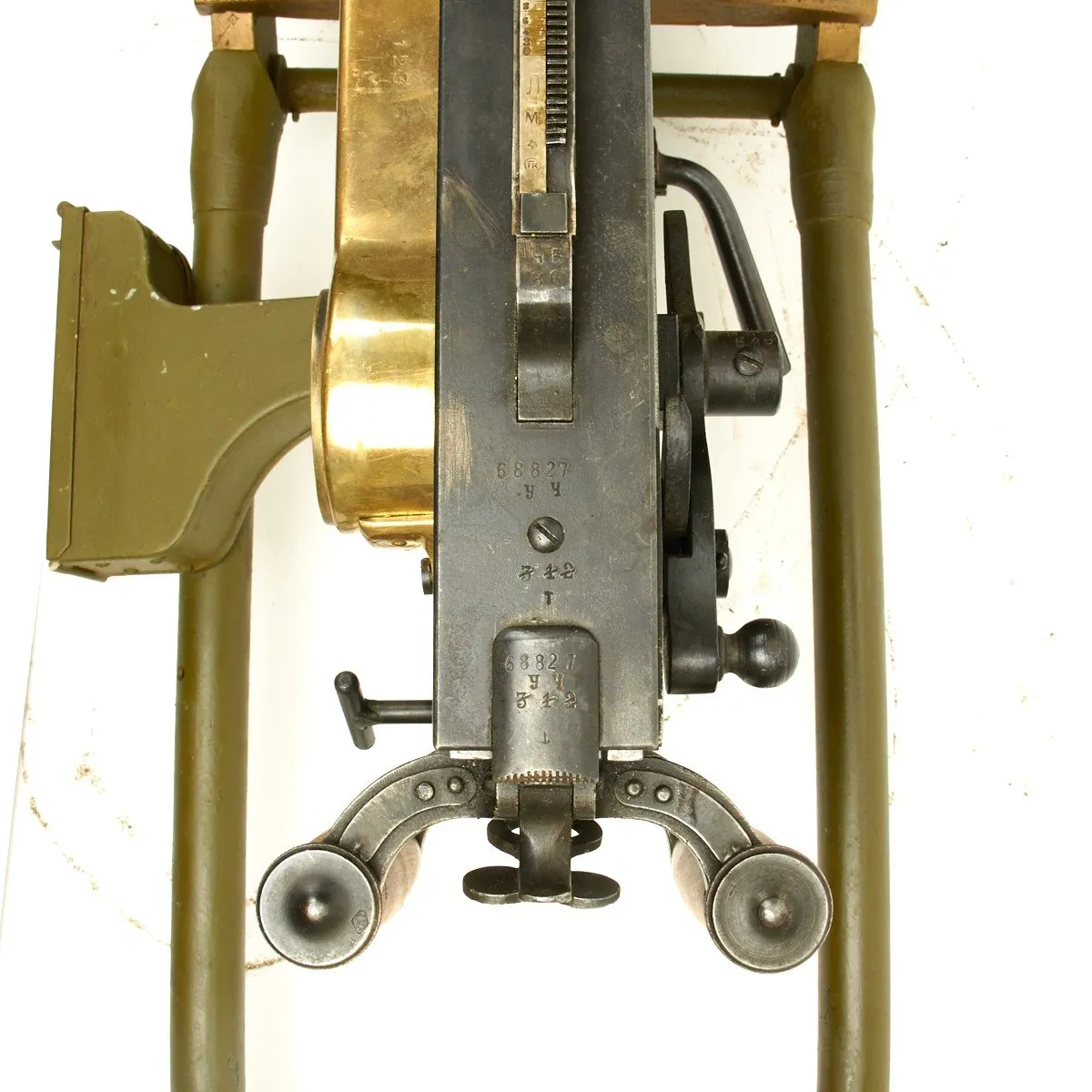 Original Russian M1910 Brass Maxim Display Machine Gun with Brass Sokolov Mount