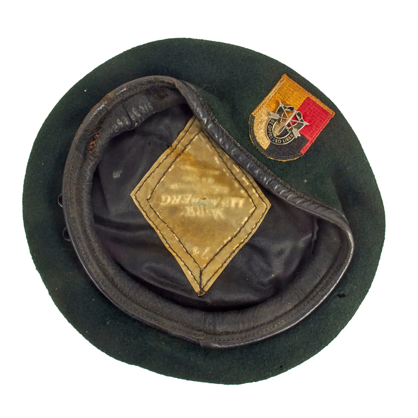 Original U.S. Vietnam War 3rd Special Forces Group Green Beret and Jungle Jacket Attributed to SFC Robert Coffin - Rare Morry Luxenberg Beret