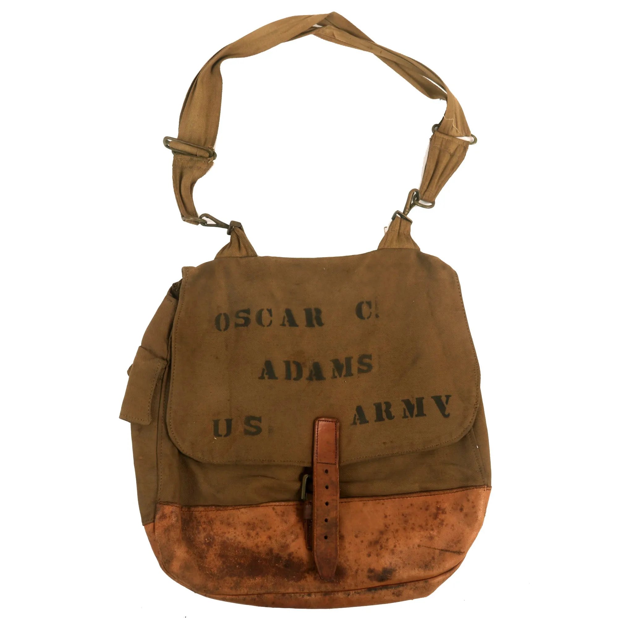 Original U.S. WWI Named Railway Engineer Uniform & Named British-Made Musette Bag with RARE Collar Disc - 14th Grand Division Transportation Corps