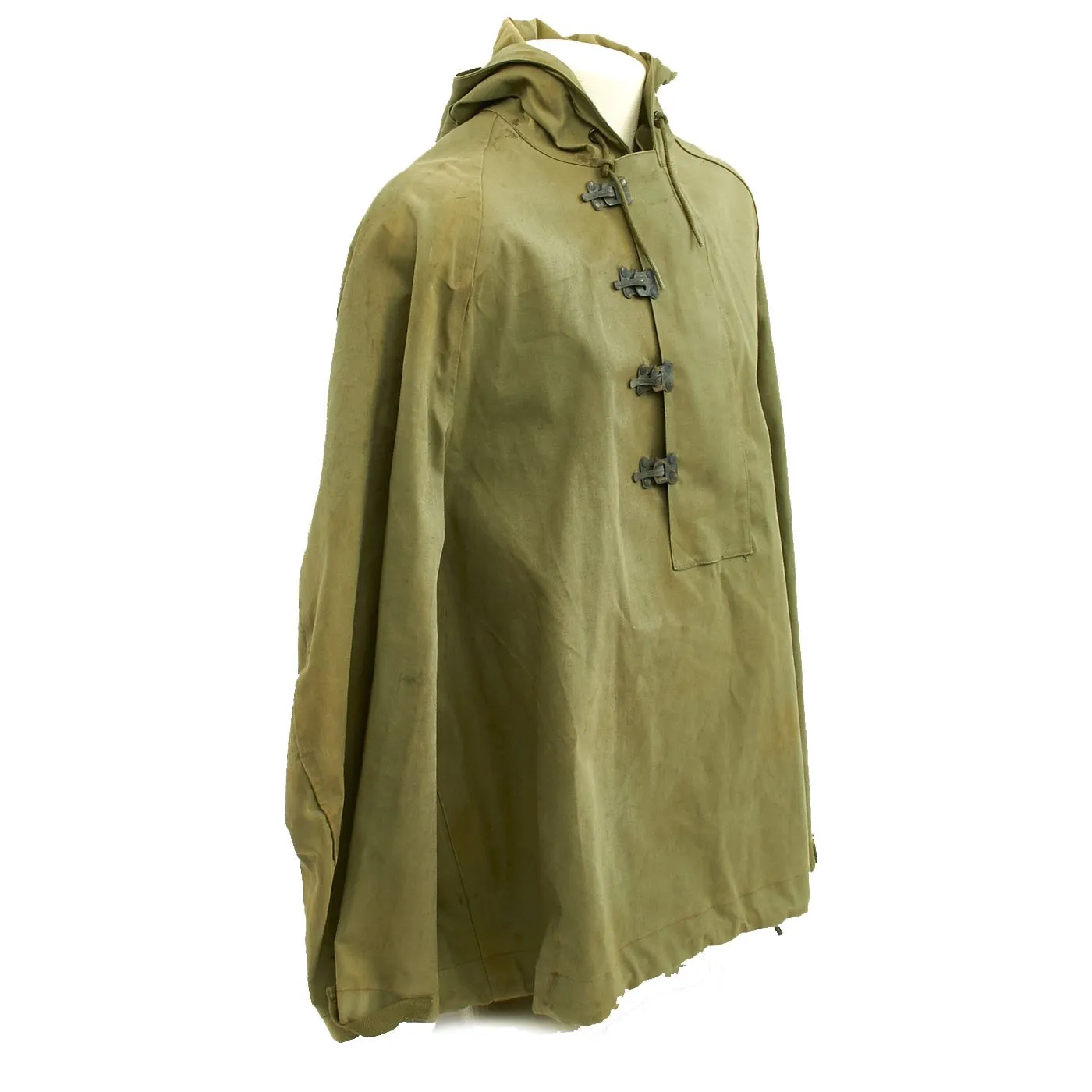 Original U.S. WWII Navy Rain Deck Jacket with Front Snap Hooks - Size Large