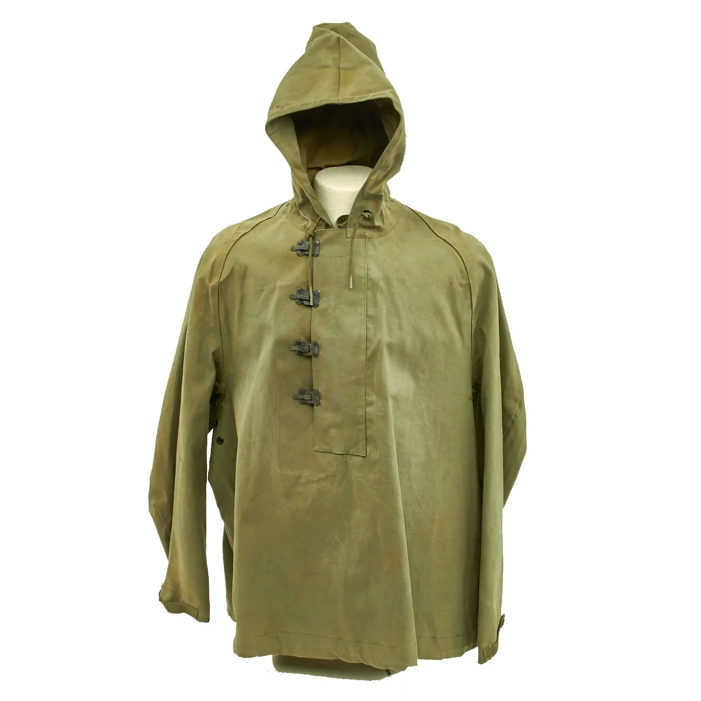 Original U.S. WWII Navy Rain Deck Jacket with Front Snap Hooks - Size Large