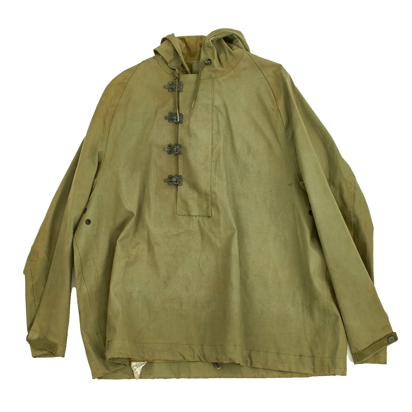 Original U.S. WWII Navy Rain Deck Jacket with Front Snap Hooks - Size Large