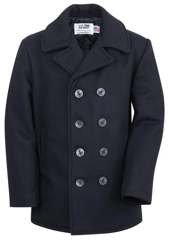 Original USA Made 32 oz. Melton Wool Pea Coat | Dark Navy