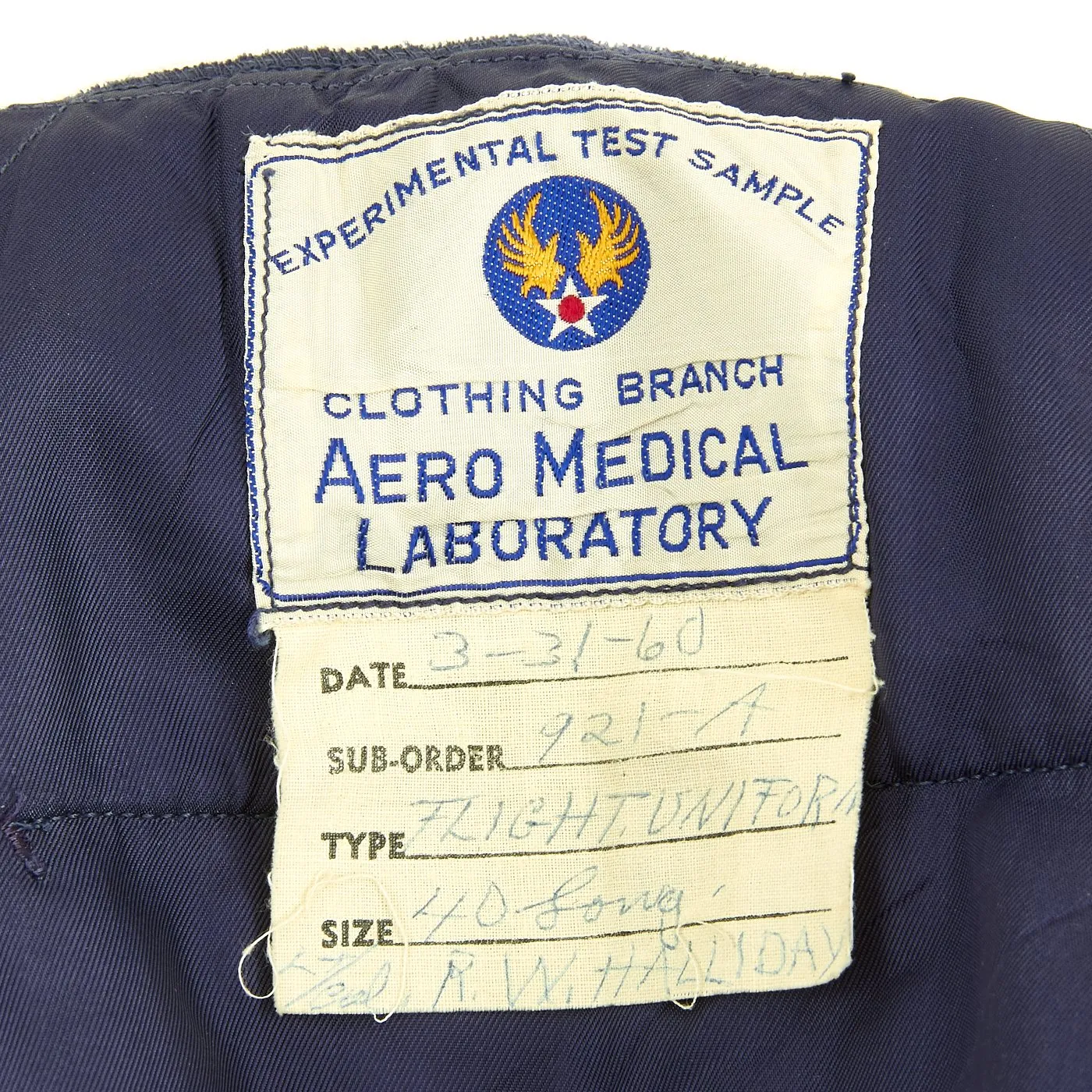 Original USAF Cold War 1960s Named Experimental Test Sample L-2 Flight Jacket and Flying Uniform