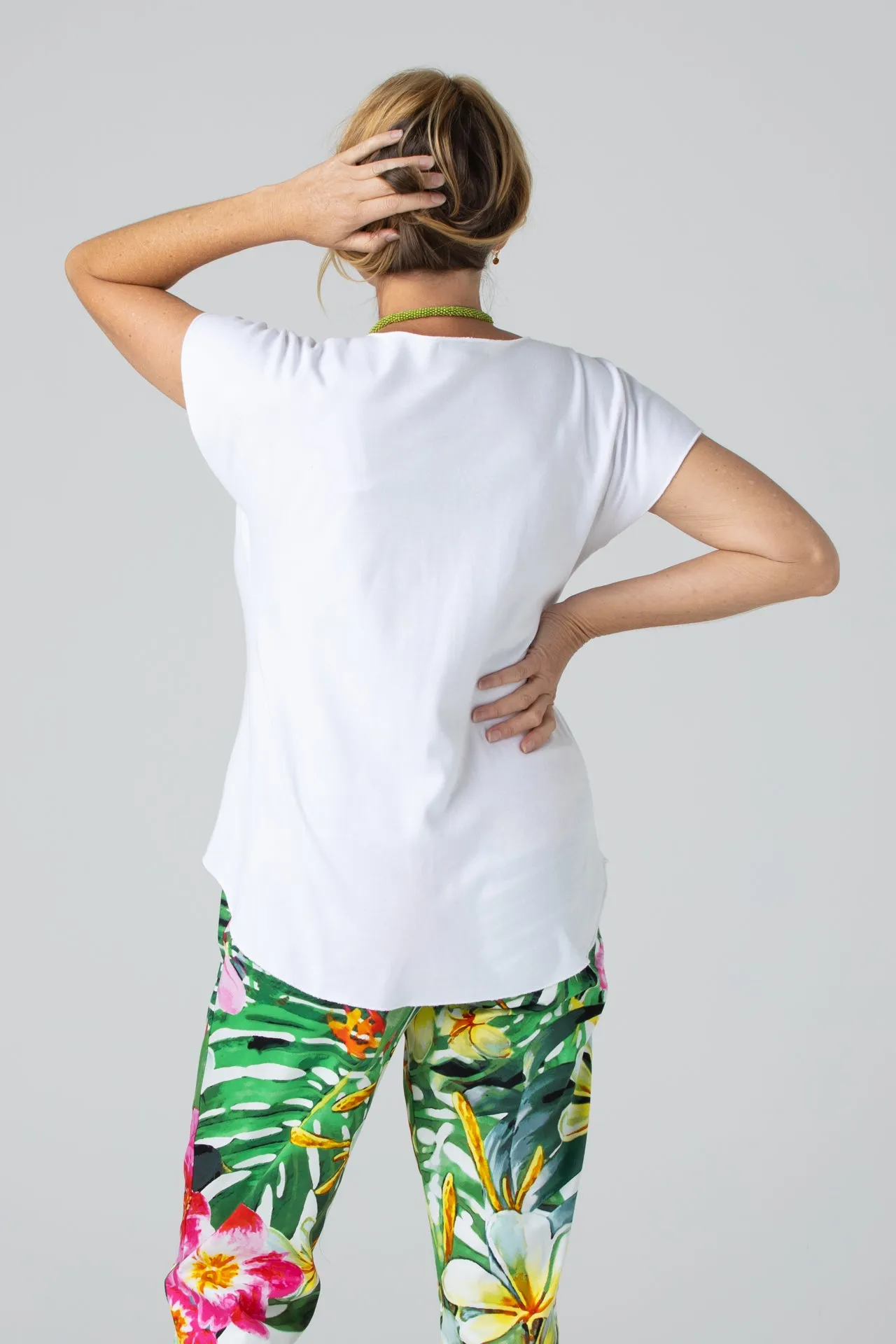 Paradise Print Stretch Cotton Capri Pants