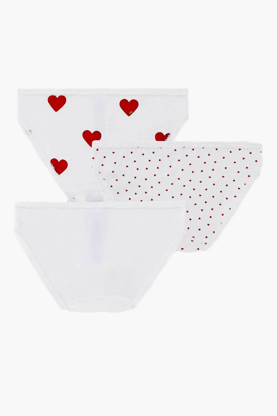 Petit Bateau Girls Underwear 3-Pack Hearts