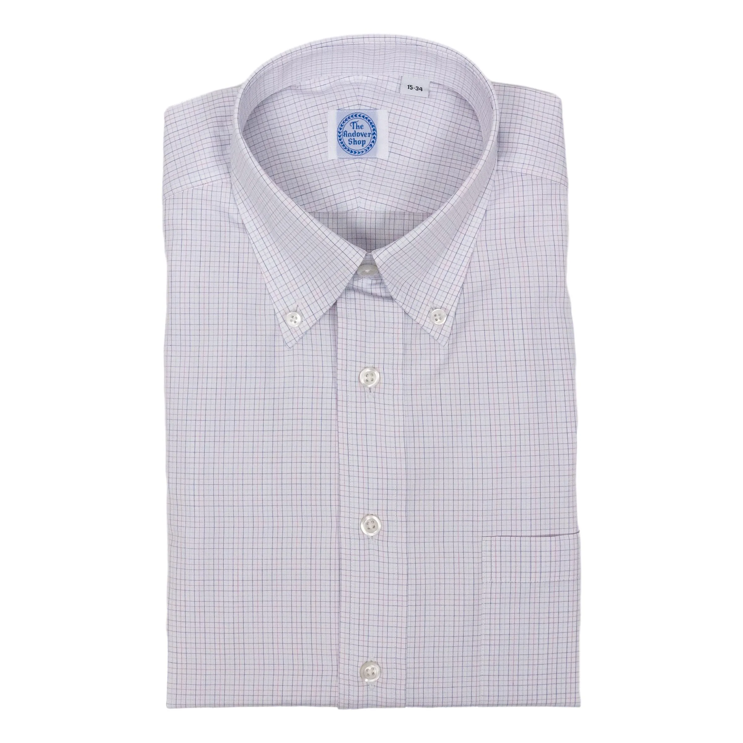 Pink and Blue Pencil Tattersall Button Down Dress Shirt