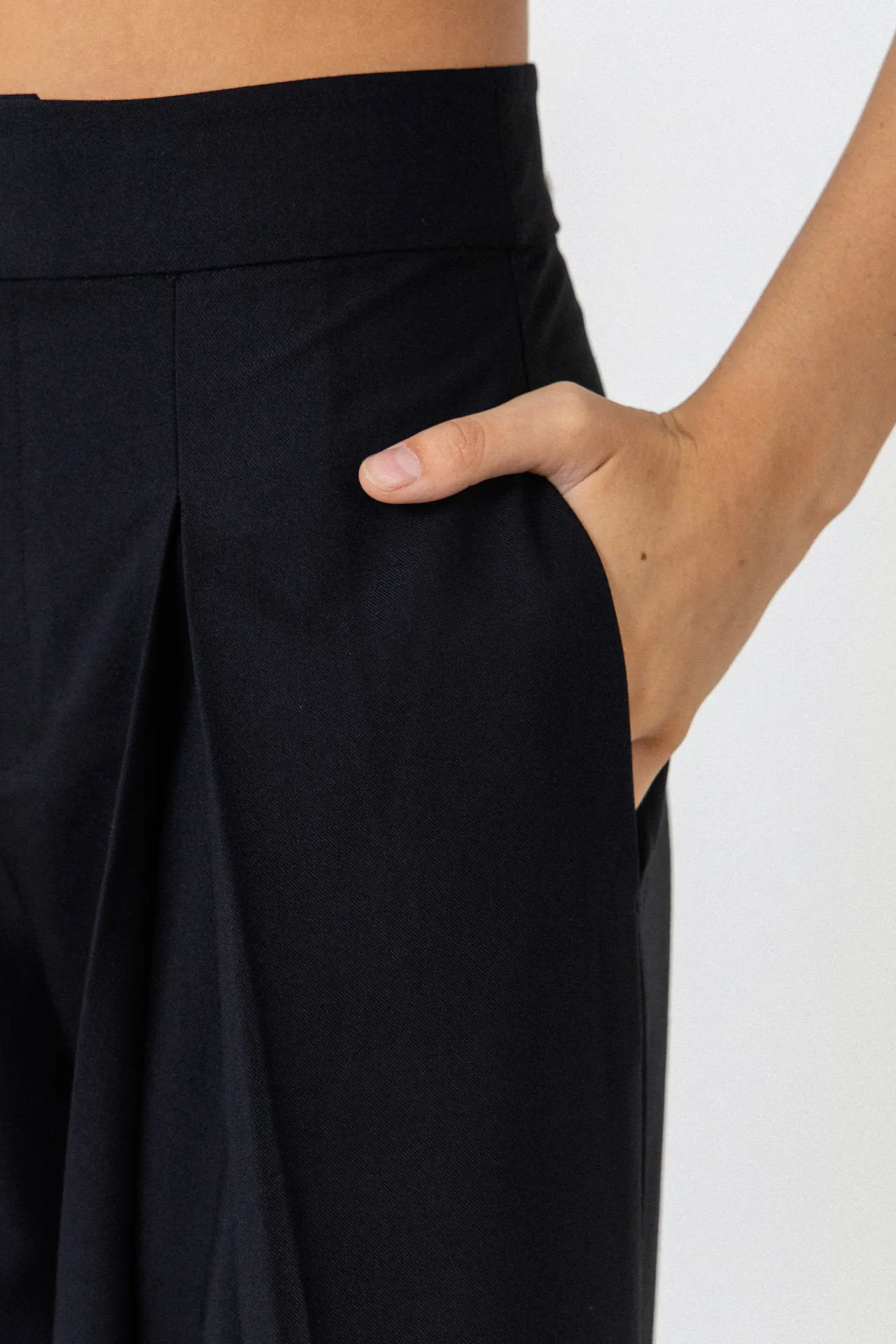 Pleated Detail Wide Pants