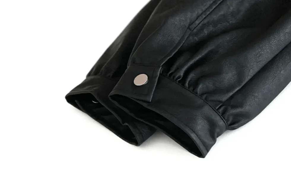 Pre Order:  Zip-Up Vegan Leather Short Jacket