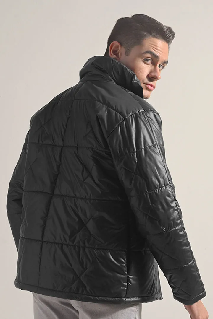 Quilted Puffer Jacket - Black