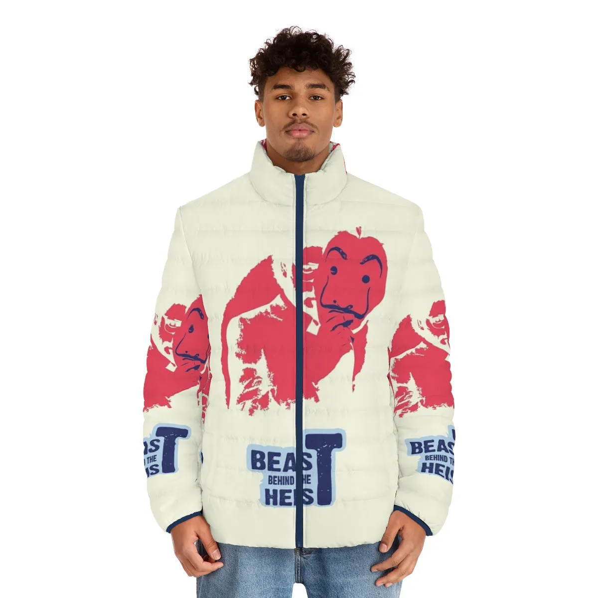 "Beast Inspired Puffer Jacket - Money Heist Netflix Fan Art"