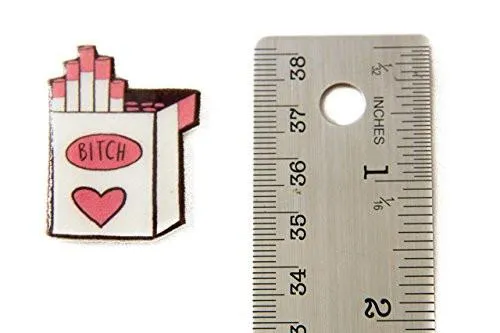 "B*tch" Pink Cigarette Carton Pin