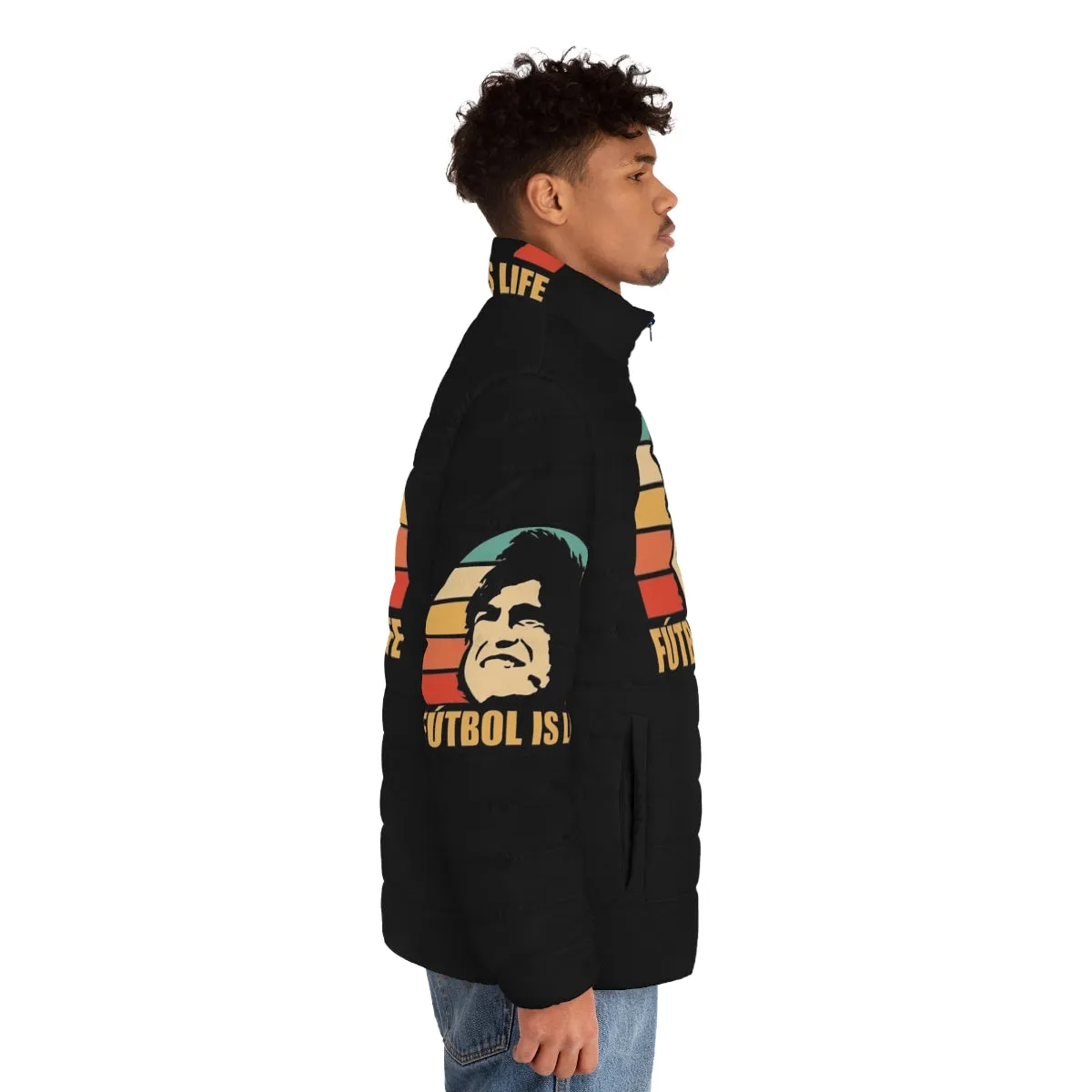 "Futbol Is Life" Puffer Jacket - Inspired by Ted Lasso & AFC Richmond