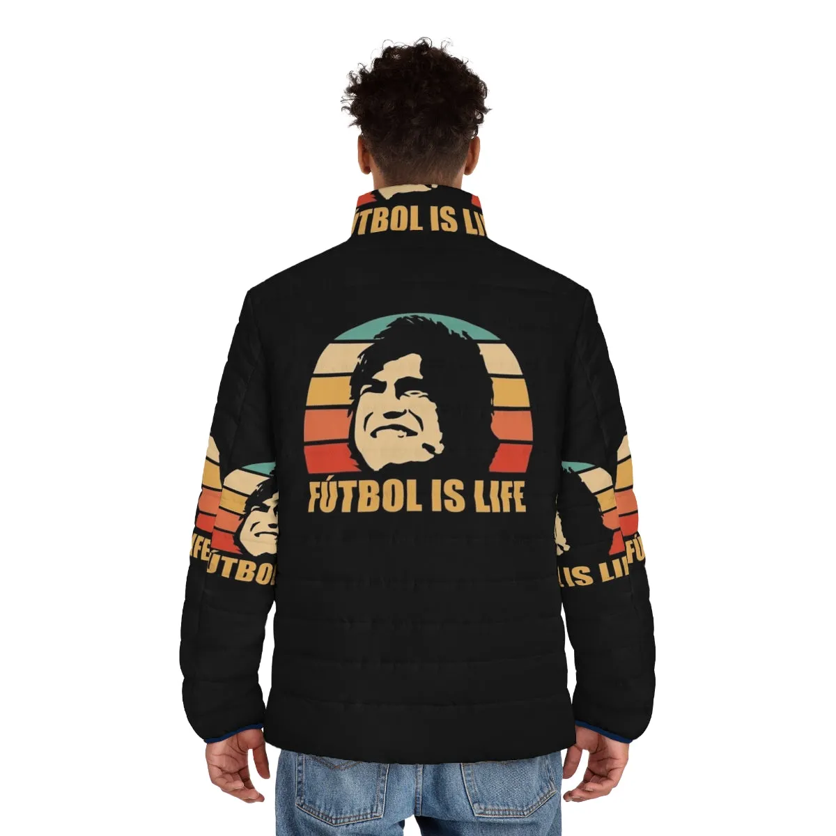 "Futbol Is Life" Puffer Jacket - Inspired by Ted Lasso & AFC Richmond