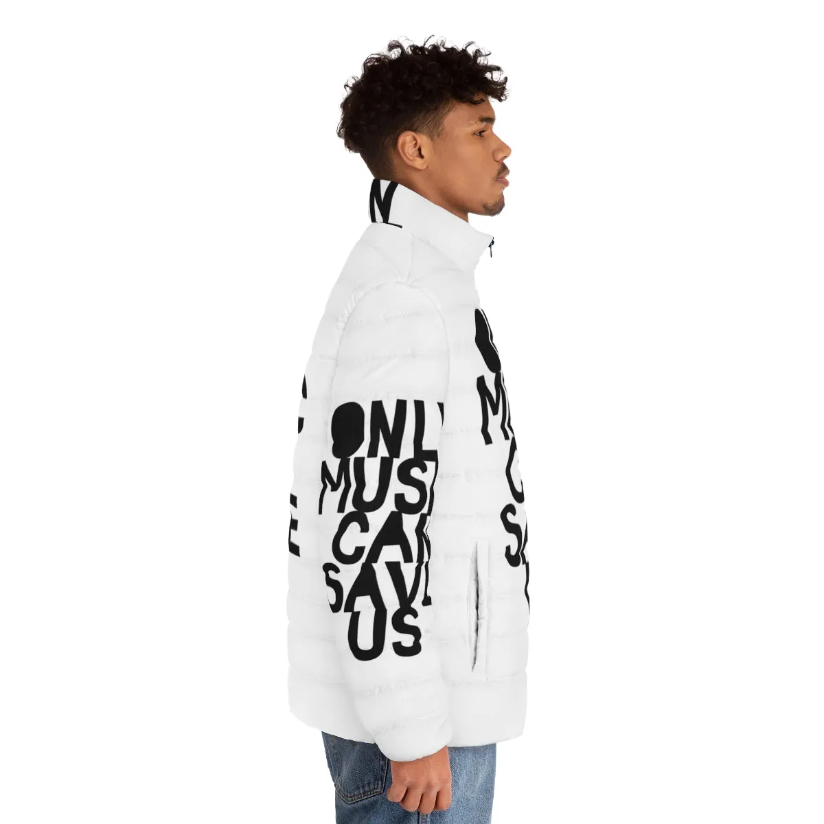 "Only Music Can Save Us" Puffer Jacket for Music Lovers