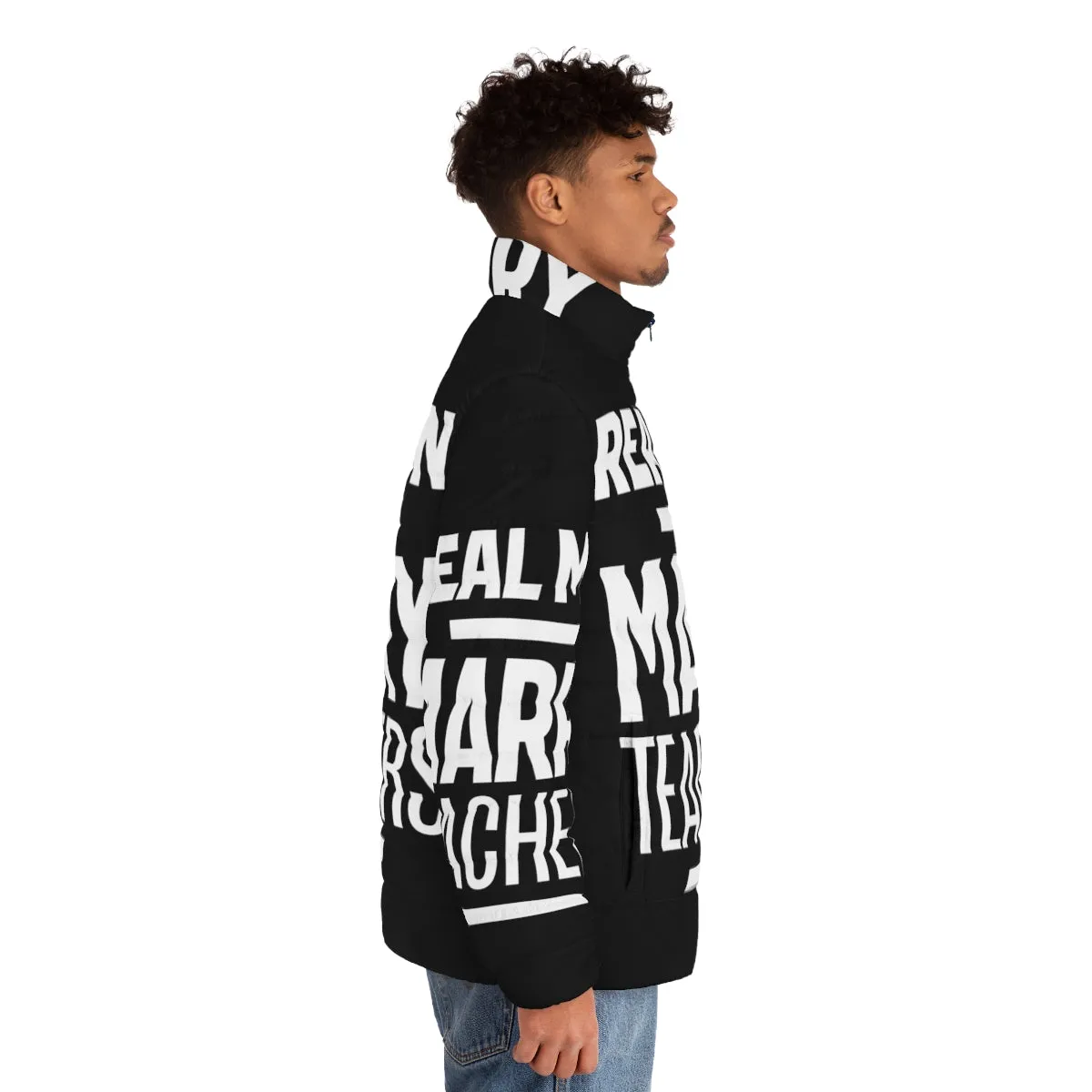 "Real Men Marry Teachers Puffer Jacket for Men"